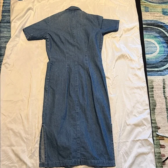 Vintage Tickets Denim Button-Front Midi Dress | Made in USA | Size 3/4 - Picture 9 of 12